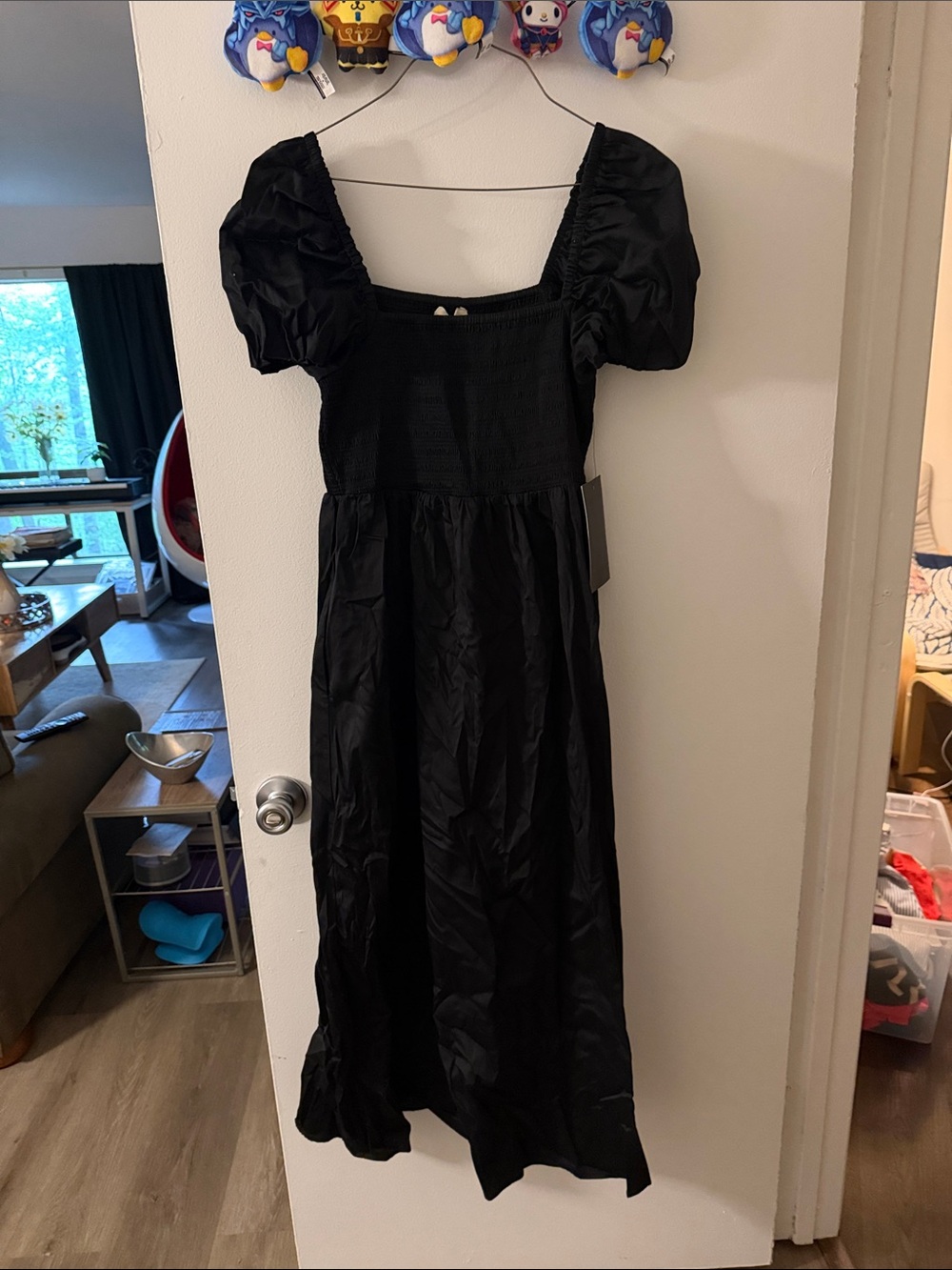Tuckernuck Black Puff Sleeve Smocked Bodice Kids Dress